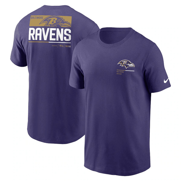 Men's Baltimore Ravens Purple Team Incline T-Shirt - Click Image to Close